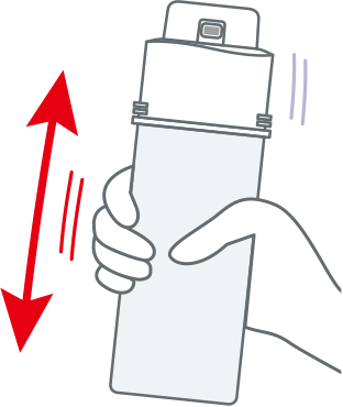 ボトルを上下に20回程しっかり振る。