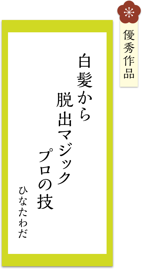 白髪から　脱出マジック　プロの技